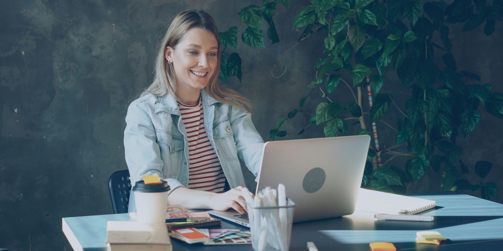 Satisfied business owner working efficiently with organized systems